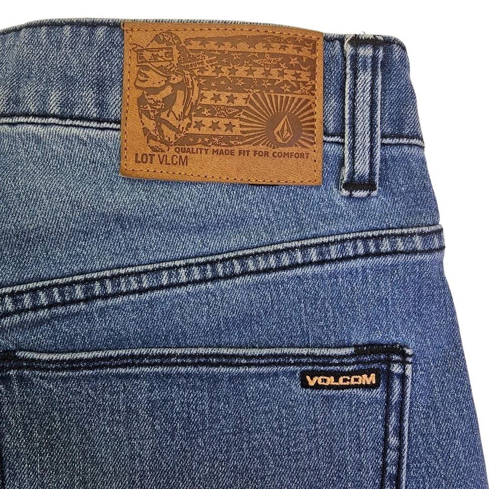 Volcom Kinkade Regular Straight Leg Mens Jeans Medium Wash Blue Size 31 - Picture 3 of 16